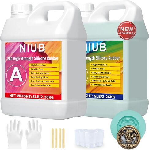 NIUB 20A Silicone Mold Making Kit for Crafts and Resin Casting - 38oz Professional Grade Two-Part Silicone Rubber Mold Making Kit - Perfect for Beginners and Advanced Crafters(Jade Green) in Saudi Arabia