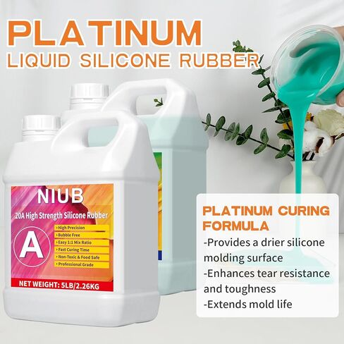 NIUB 20A Silicone Mold Making Kit for Crafts and Resin Casting - 38oz Professional Grade Two-Part Silicone Rubber Mold Making Kit - Perfect for Beginners and Advanced Crafters(Jade Green) in Saudi Arabia