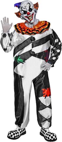 Spooktacular Creations Scary Clown Costume Adult, Scary Halloween Costume Men with Jumpsuit and Mask in Saudi Arabia