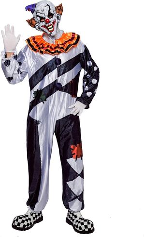 Spooktacular Creations Scary Clown Costume Adult, Scary Halloween Costume Men with Jumpsuit and Mask in Saudi Arabia