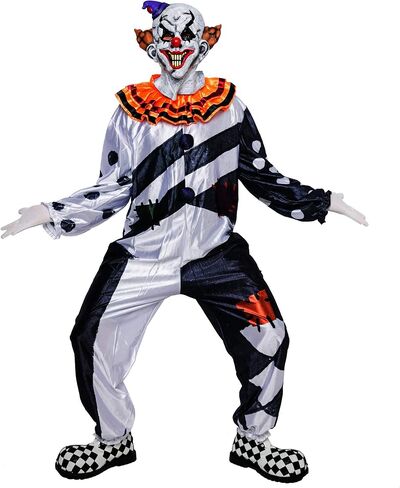 Spooktacular Creations Scary Clown Costume Adult, Scary Halloween Costume Men with Jumpsuit and Mask in Saudi Arabia