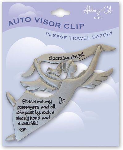 Abbey + CA Gift Guardian Angel Visor Clip, Gift for New and Experienced Drivers, for Safety on The Road (Protect Me) in Kuwait