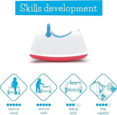 تشيلافيش تراكي 4 في 1؛ كرسي هزاز، مشاية، قطار للركوب واللعب، للأطفال من عمر 1 إلى 5 سنوات، مع ارتفاع مقعد قابل للتعديل، عجلات دوارة 360 درجة صامتة لا تترك علامات، أزرق وأحمر، كبير in Kuwait