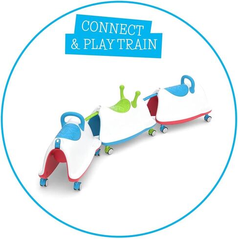 تشيلافيش تراكي 4 في 1؛ كرسي هزاز، مشاية، قطار للركوب واللعب، للأطفال من عمر 1 إلى 5 سنوات، مع ارتفاع مقعد قابل للتعديل، عجلات دوارة 360 درجة صامتة لا تترك علامات، أزرق وأحمر، كبير in Kuwait