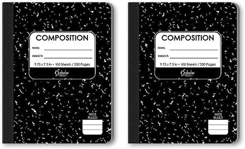 iScholar Black and White Marble Composition Book, 100 Sheets (10100) in Kuwait