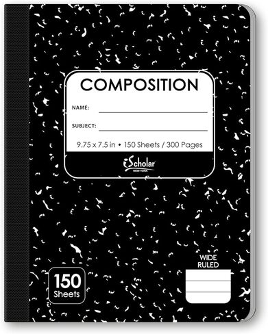 iScholar Black and White Marble Composition Book, 100 Sheets (10100) in Kuwait