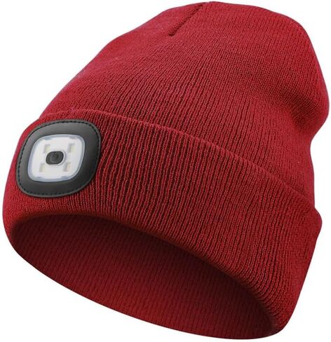 TOCH Unisex Beanie with Light USB Rechargeable Headlamp Unisex LED Knitted Cap Winter Gifts for Men Women Dad in Saudi Arabia