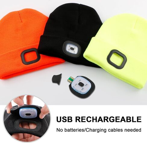 TOCH Unisex Beanie with Light USB Rechargeable Headlamp Unisex LED Knitted Cap Winter Gifts for Men Women Dad in Saudi Arabia