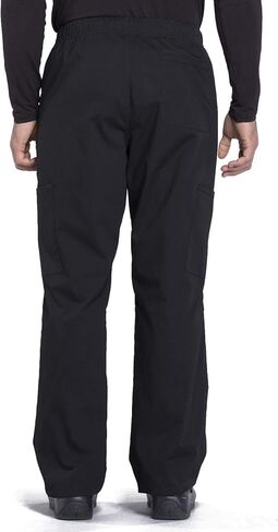 Women Scrubs Set Workwear Professionals WW695T V-Neck Top & WW190T Tapered Leg Fly Front Cargo Pant, Black- L Tall Top/L Tall Pant in Saudi Arabia