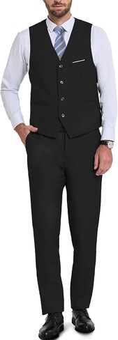 Men's 2-Piece Suit, Vest Pants Set for Men, Fashion Waistcoat with Tie for Wedding, Prom, Homecoming, Business in Saudi Arabia