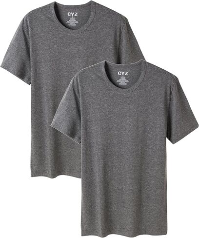 Mens Cotton Stretch Crew Neck Undershirts T-Shirt Fitted 2-PK in Saudi Arabia
