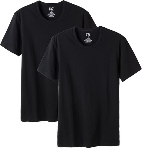 Mens Cotton Stretch Crew Neck Undershirts T-Shirt Fitted 2-PK in Saudi Arabia