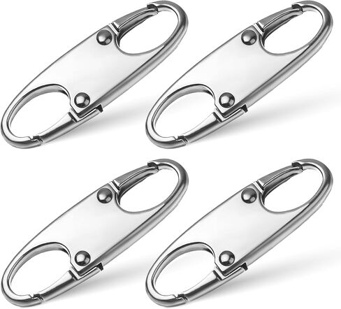 Mabor Zipper Clips Anti Theft Deterrent, 4 PCS Small Zipper Pull Locks Anti Theft Clips Mini Snap S Hooks for Backpacks Camping Fishing Traveling Outdoor Sports Silver Color in Saudi Arabia