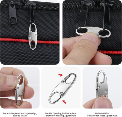 Mabor Zipper Clips Anti Theft Deterrent, 4 PCS Small Zipper Pull Locks Anti Theft Clips Mini Snap S Hooks for Backpacks Camping Fishing Traveling Outdoor Sports Silver Color in Saudi Arabia