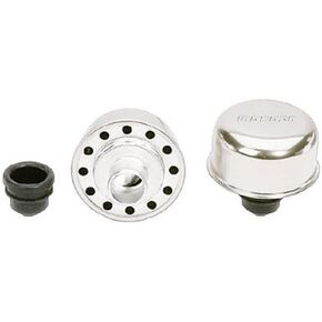 Moroso 68741 Push In Type Breather, PCV, Silver