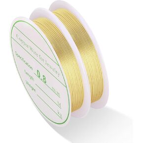 MIKIMIQI 2 Pack Jewelry Wire Craft Wire 20 Gauge Tarnish Resistant Jewelry Beading Wire Copper Beading Wire for Jewelry Making Supplies and Crafting, 0.8mm X 3m for Each Pack (Gold)