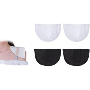 2Pairs Sponge Shoulder Pads with Hook and Loop Tape Sponge Pad Shoulder Pad Enhancer Shoulder Pads for Women Girls(1 Black+1 White) Undergarment Sewing Fasteners,Sewing Notions and Supplies