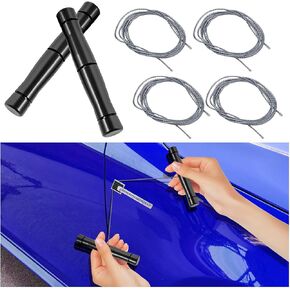 Car Emblem Removal Tool, Vinyl Wrap Tools Vehicle Surface Logo Emblem Remover Plate Line with 4pcs PE Cords, for Vehicle Vinyl Wrap Paint Protection Film Tools Application (Black)
