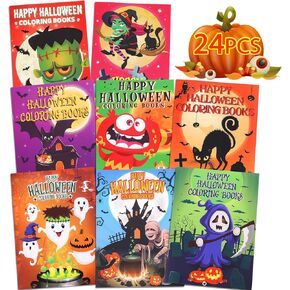 Geefuun 60PCS Halloween Coloring Books Bulk for Kids - Hallowmas Trick or Treat Goodie Bags Fillers Stuffer Gifts Party Favors Supplies