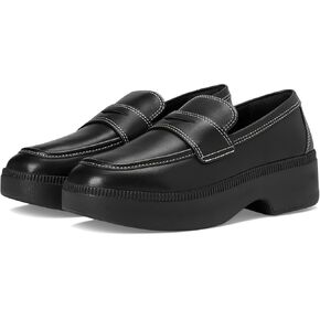 FitFlop Women's F-luma Contrast-Stitch Leather Demi-Wedge Loafers