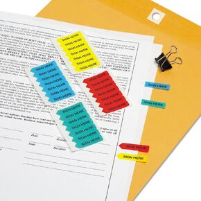 Redi-Tag 409471 Redi-Tag Sign Here Flags Assorted Colors 0.31-Inch Wide