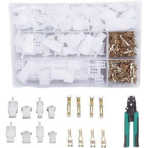 380 PCS Automobile Car Motorcycle Connector 2.8mm 2P/3P/4P/6P Electrical Terminal Wire Connector 40 Sets Male and Female Spade Connector and Connectors Terminals Plug Kit Wire Crimp