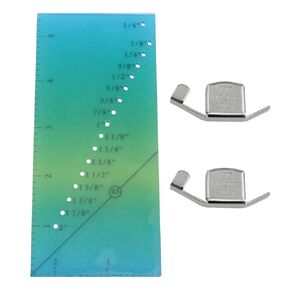 1 PCS Sewing Machine Seam Guide Ruler 2PCS Magnetic Seam Guide for 1/8" to 2" Straight Hem Sewing Ruler Color Gradient 3PCS