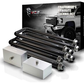 MZS Rear Leveling Kit 2" Lift Blocks + U-Bolts Compatible with 1995-2023 Tacoma 2WD 4WD