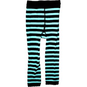 Sourpuss Turquoise Blue & Black Striped Kids Leggings from Clothing, Turquoise, Blue, 6 - 12 Months