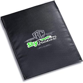 RC Lipo Safe Bag,Fire Retardant Lipo Battery Bag,9''x11.8''Black,Fireproof Explosion-proof Sack for Charging and Storage