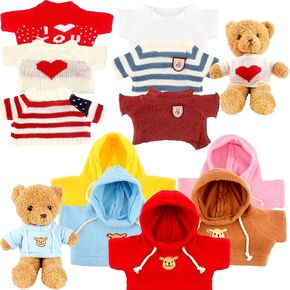 15 حزمة من ملابس الدب، ملابس الدمى، سترة بقلنسوة، قميص أبيض أساسي، تي شيرت الدب، ملابس الدب المحشوة، ملابس تناسب دمى الدب المحشوة مقاس 14-18 بوصة in Kuwait