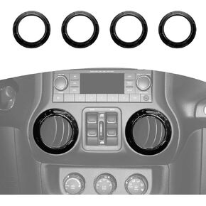 RT-TCZ for Jeep JK Air AC Vents Cover Trim Rings Black for Jeep Wrangler JK JKU 2011-2017 Black Interior Accessories 4pcs