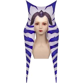 Tano Women Girl Costume Headpiece Cosplay Headgear Costume Accessories Halloween Carnival Set Blue