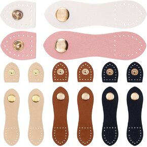 8 Sets Leather Snap Buckles, Sew on Leather Purse Closures Bag Buckle Fasteners for Wallets, Bags, Notebooks, DIY