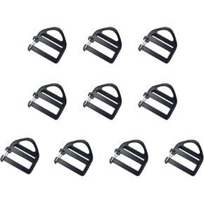 10 Pcs 25mm/0.98 inch Open End Quick Release Hooks Sliding Button Bulk Belt Buckle Backpack Clip for Backpack Buckles Outdoor Equipment (Black)