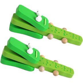 SUPVOX 2pcs Wood Hand Clappers Noise Makers Hand Clapper Noisemaker Party Favor Plastic Clapping Hands Hand Rhythm Wooden Musical Instruments Kids Musical Castanets Musicial