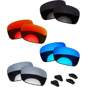 OOWLIT 4 Pairs Replacement Sunglass Lenses & Nose Pads Compatible with Oakley Turbine OO9263 Polarized