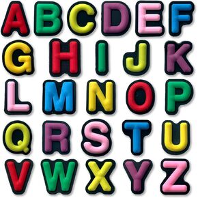 Lovelitlesix 26Pcs Halloween Thanksgiving Day Christmas Letter Alphabet Shoe Charms for Clog Sandals Decoration for Party Favor