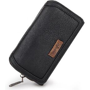 Montana West X Wrangler Wallet for Women Minimalist Clutch Wristlet Purse RFID Blocking Credit Card Holder