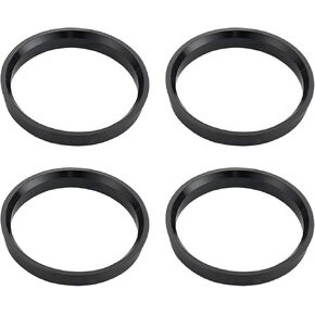 4 PCS Hub Center Ring, 67.1mm OD to 54.1mm ID Hub Reducer Adapter Ring, Wheel Hub Shock Absorber Rings, Universal for Most Cars (Black)