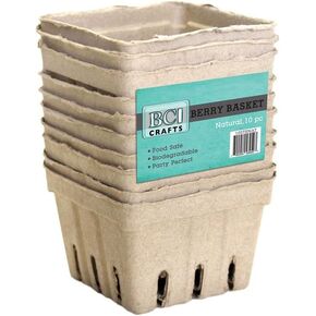 Bottle Cap Berry Baskets - Natural 10pc, One Size, Solid, Natural