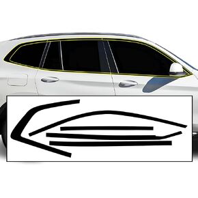 BOGAR TECH DESIGNS Side Window Trim Chrome Delete Overlay Compatible with BMW X3 2018+, Gloss Black