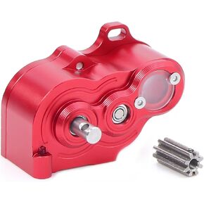 Ultra Light LCG Metal Transmission Low/High Speed Gearbox with Motor Gear for 1/10 RC Car SCX10 TRX4 RC4WD Capra Upgrade Part (Black High Speed)