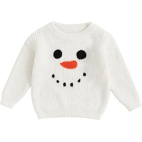 Toddler Baby Boy Girl Halloween Outfit Knitted Sweater Pumpkin Embroidered Pullover Tops Fall Winter Clothes