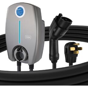 Home Smart Level 2 EV Charger up to 40 Amp，Outdoor Fast Charging Station with NEMA 14-50 Plug for All J1772 Electric Vehicles, Wi-Fi and Bluetooth Enabled EVSE, 25-Foot Cable