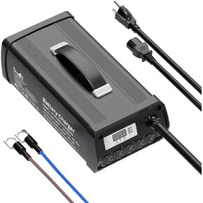 14.6V 40A Fast Charging LiFePO4 Battery Charger with 40A Large Output Current, Smart Dedicated 0V Charing Function Lithium Battery Charger with LED Real-time Digital Display & Wire Lugs