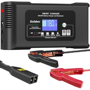 36 Volt Golf Cart Battery Charger, 36V18A and 48V13A Car Trickle Battery Charger, 18-Amp Smart Charger, Lithium LiFePO4, Lead-Acid AGM/Gel/SLA, EZGO, TXT, Car, Boat
