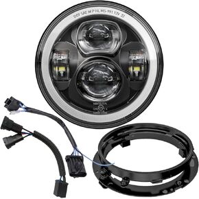7 Inch Motorcycle LED Headlight DOT SAE Approved, For Harley Davidson Road King Street Glide Ultra Classic Fat Boy Electra Glide Heritage Softail Ultra Limited CVO Tri Chieftain Roadmaster Springfield