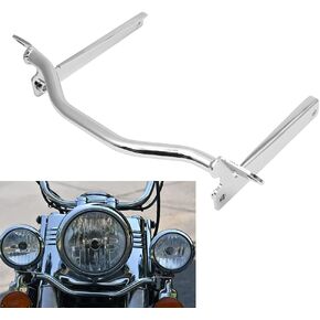 Chrome Motorcycle Passing Light Bracket Driving Pass Spotlight Mount Bar Compatible with Harley Softail Heritage FLST 2002-2017 Fatboy FLSTF