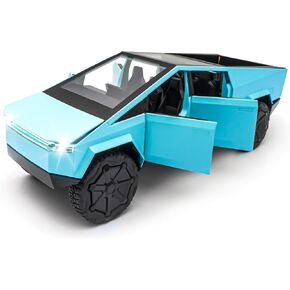 نموذج Cybertruck: 1/32 لعبة شاحنات معدنية مصبوبة مع أضواء وأصوات، ألعاب مركبات صغيرة للأولاد، للأعمار من 3 سنوات فما فوق (رمادي)